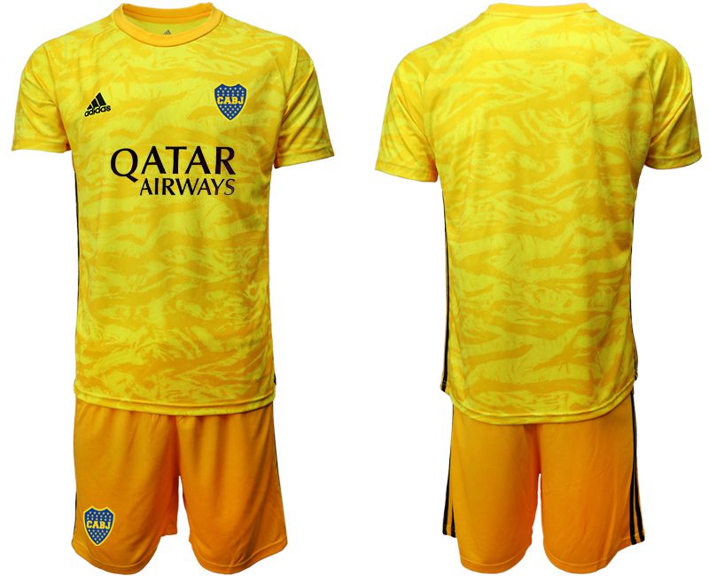 Men 2020-2021 Club Boca juniors goalkeeper yellow blank Adidas Soccer Jersey